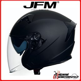 JET HELMET DOUBLE VISOR JFM MATT BLACK SIZE S