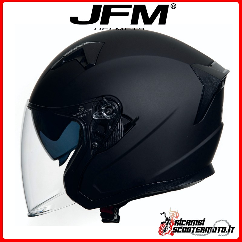 JET HELMET DOUBLE VISOR JFM MATT BLACK SIZE XL