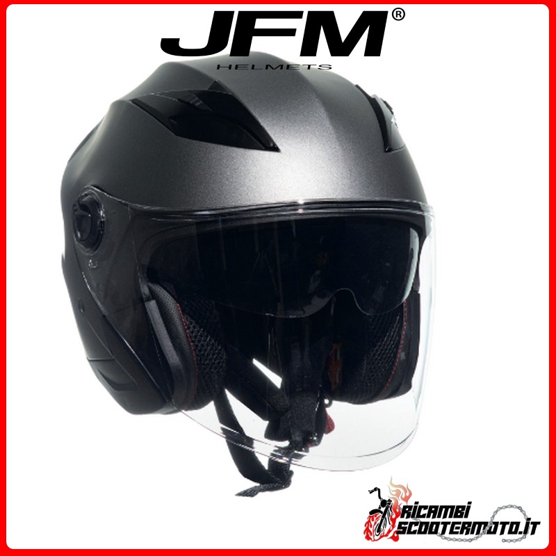 CASQUE JET DOUBLE VISIÈRE JFM ANTHRACITE MAT TAILLE M