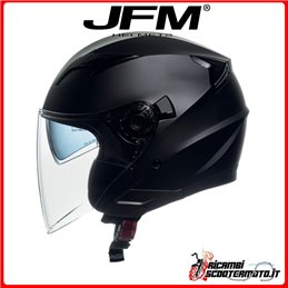 JET HELMET DOUBLE VISOR JFM MATT BLACK SIZE S