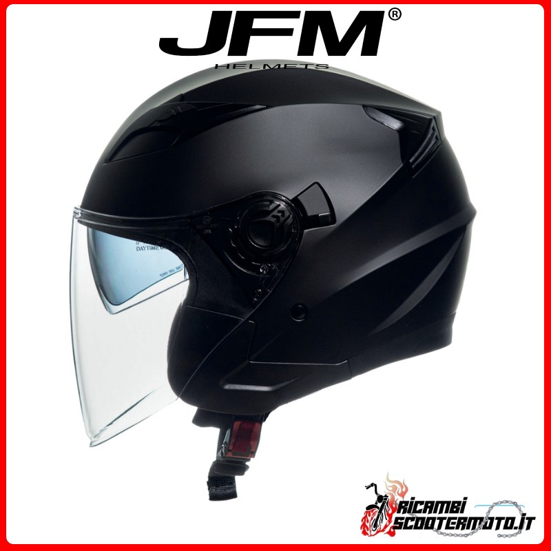 JET HELMET DOUBLE VISOR JFM MATT BLACK SIZE L