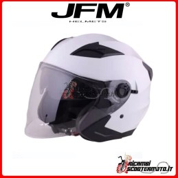 CASQUE JET DOUBLE VISIÈRE JFM BLANC BRILLANT TAILLE XL