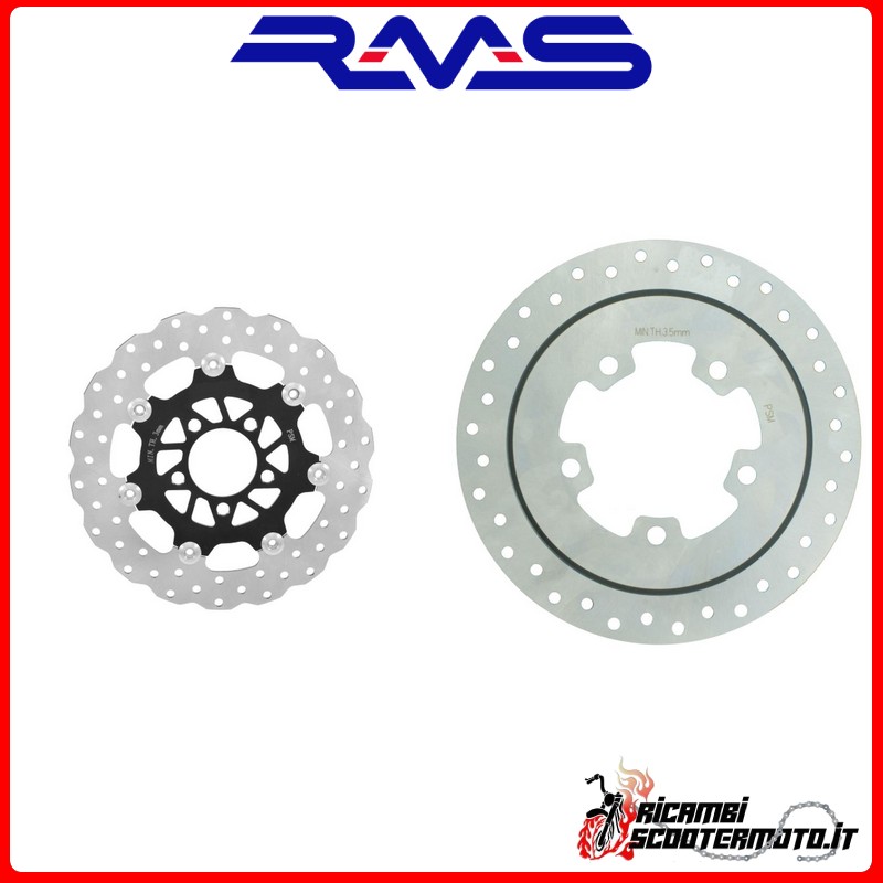 KIT DE DISCO DE FRENO DELANTERO + TRASERO RMS KYMCO Downtown 125I 125 2009-2016