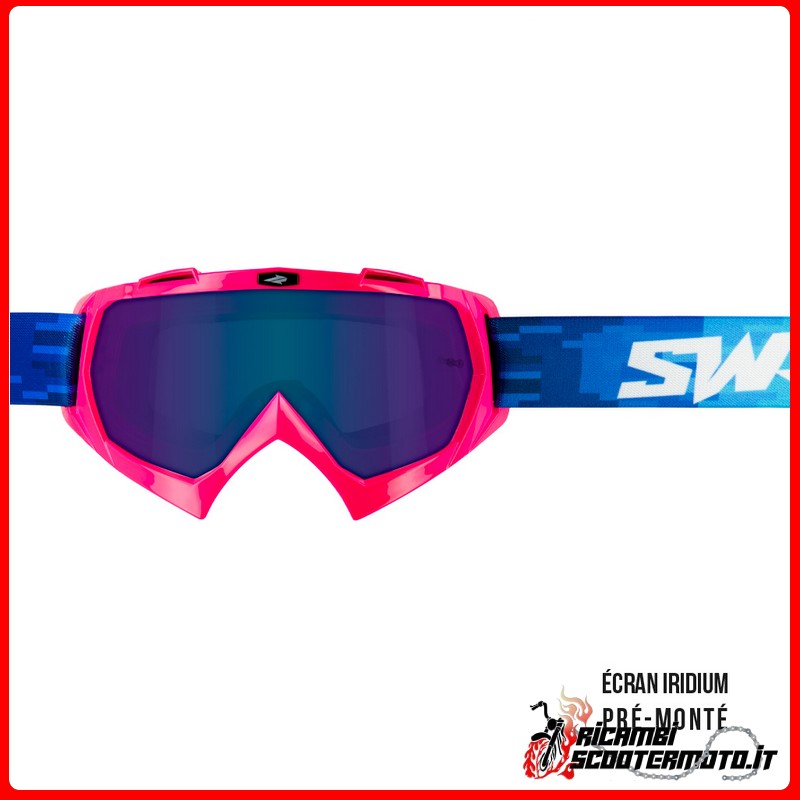 CROSS SWAP'S PIXEL PINK GOGGLE + BLUE IRIDIUM LENS