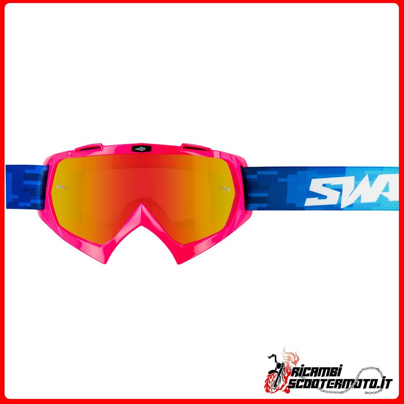 CROSS SWAP'S PIXEL PINK GOGGLE + GOLD / RED IRIDIUM LENS CROSS SWAP'S PIXEL PINK GOGGLE + GOLD / RED IRIDIUM LENS