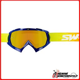 CROSS SWAP'S PIXEL BLUE GOGGLE + GOLD IRIDIUM-LINSE