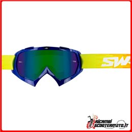 CROSS SWAP'S PIXEL BLUE GOGGLE + GREEN IRIDIUM LENS