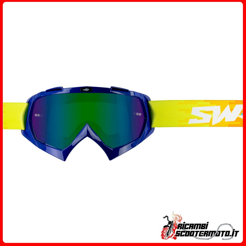 CROSS SWAP'S PIXEL BLUE GOGGLE + GREEN IRIDIUM LENS CROSS SWAP'S PIXEL BLUE GOGGLE + GREEN IRIDIUM LENS