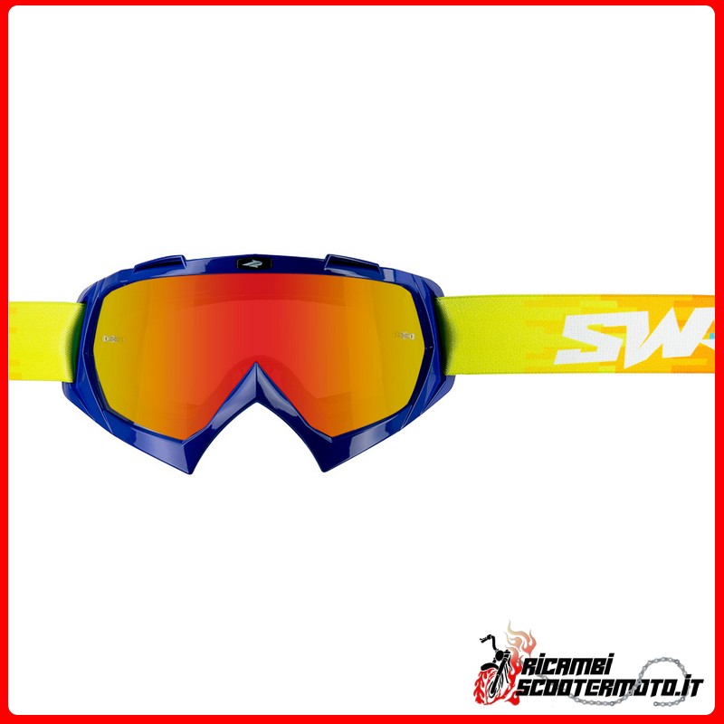 CROSS SWAP'S PIXEL BLUE GOGGLE + GOLD/ROTE IRIDIUMLINSE