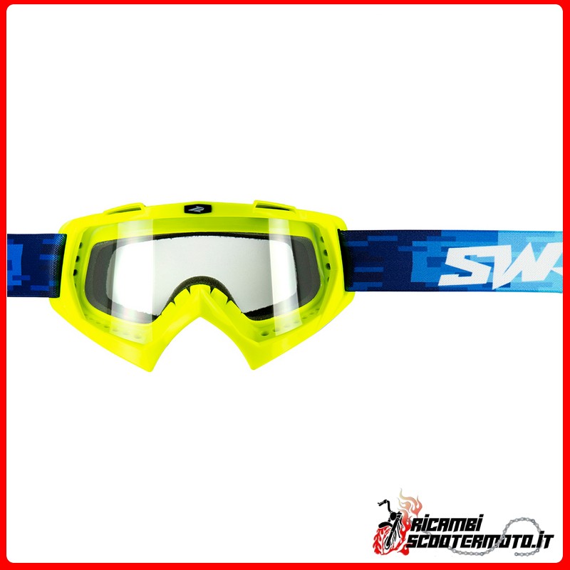 CROSS SWAP'S PIXEL FLUORESCENT YELLOW MASK CLEAR LENS
