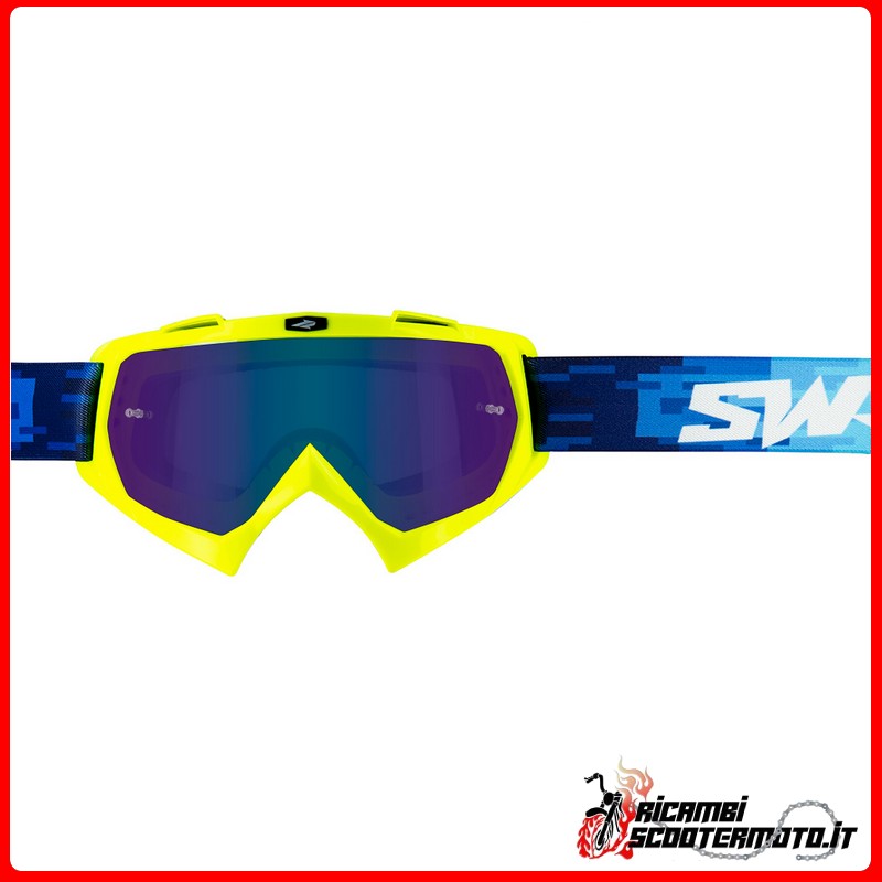 CROSS SWAP'S PIXEL YELLOW GOGGLE + BLUE IRIDIUM LENS