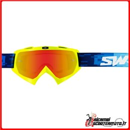 GAFAS PIXEL AMARILLAS DE CROSS SWAP + LENTE DE IRIDIO DORADA/ROJA
