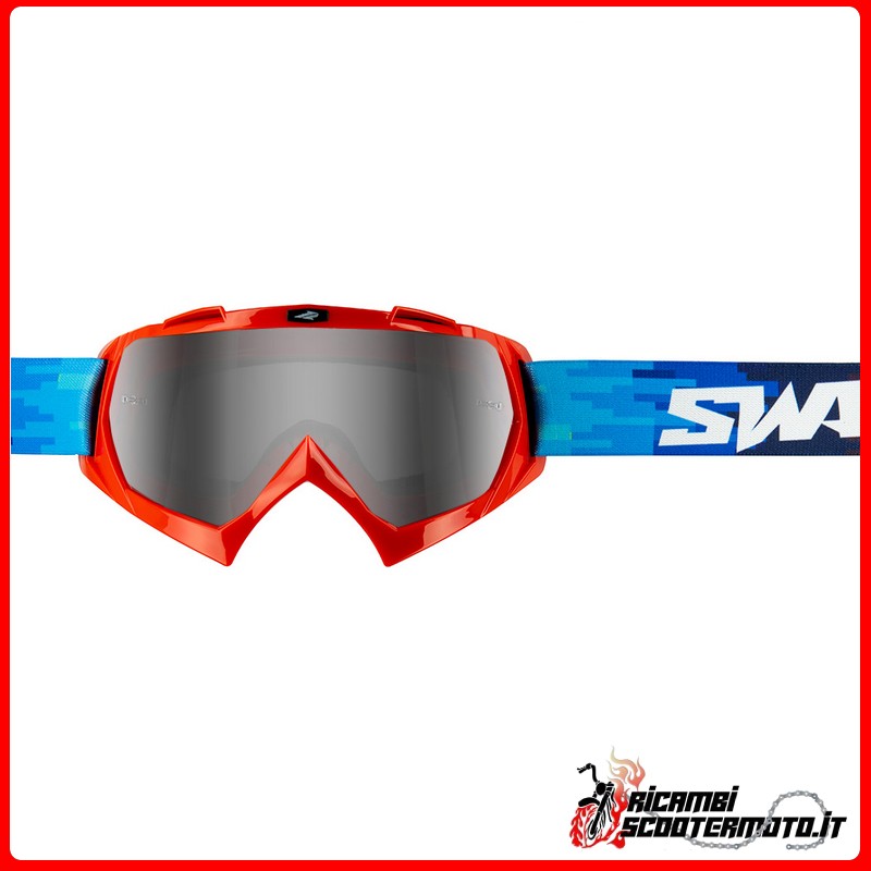 CROSS SWAP'S PIXEL RED GOGGLE + SILBERNE IRIDIUMLINSE CROSS SWAP'S PIXEL RED GOGGLE + SILBERNE IRIDIUMLINSE