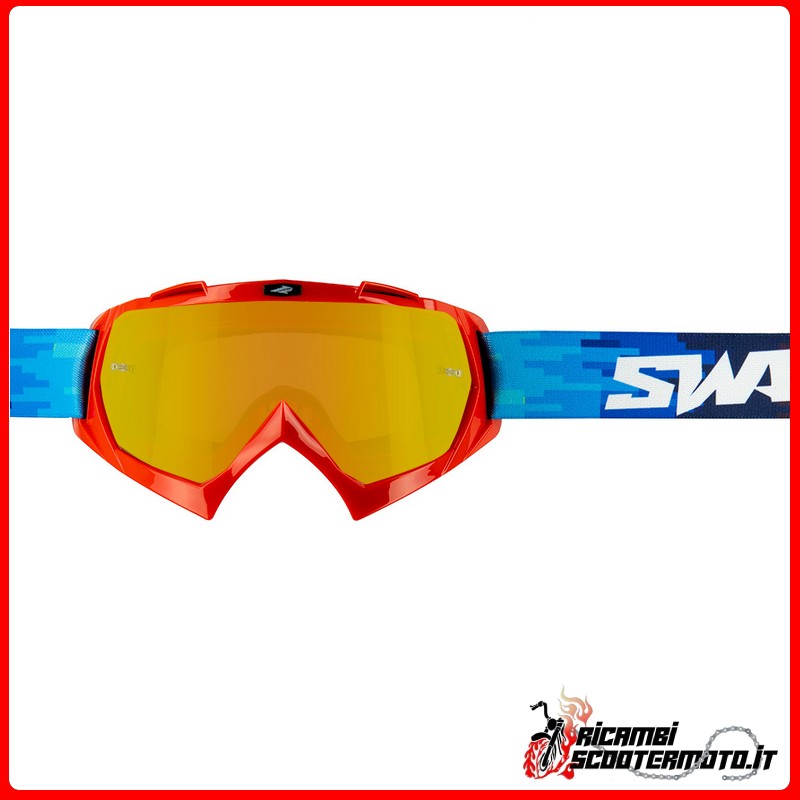 CROSS SWAP'S PIXEL RED GOGGLE + GOLD IRIDIUM LENS