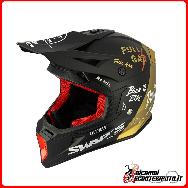 ÉCHANGES DE CASQUES CROSS - BLUR S818 NOIR OR TAILLE M