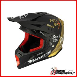 INTERCAMBIOS DE CASCO CROSS - BLUR S818 NEGRO DORADO TALLA L