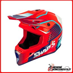 INTERCAMBIOS DE CASCO CROSS - BLUR S818 ROJO AZUL BLANCO TALLA M