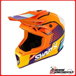 ÉCHANGES DE CASQUES CROSS - BLUR S818 ORANGE ROUGE TAILLE XS