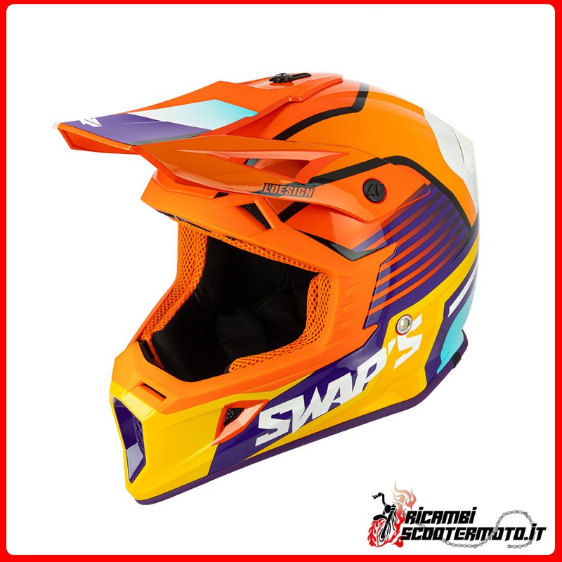 ÉCHANGES DE CASQUES CROSS - BLUR S818 ORANGE ROUGE TAILLE S
