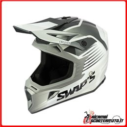 ÉCHANGES DE CASQUES CROSS - BLUR S818 GRIS BLANC NOIR TAILLE L