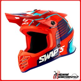 CASCO CRUZADO INFANTIL SWAPS - S886 ROCK'IT RED MISSION TALLA XL