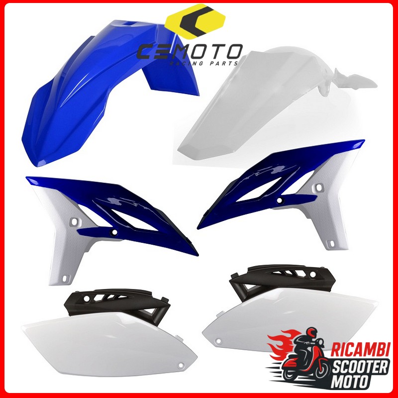 Weißes Kunststoff-Kit YAMAHA YZ 250 F 2010-2013