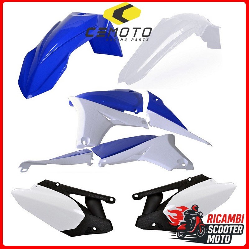 Weißes Kunststoff-Kit YAMAHA YZ 450 F 2010-2013