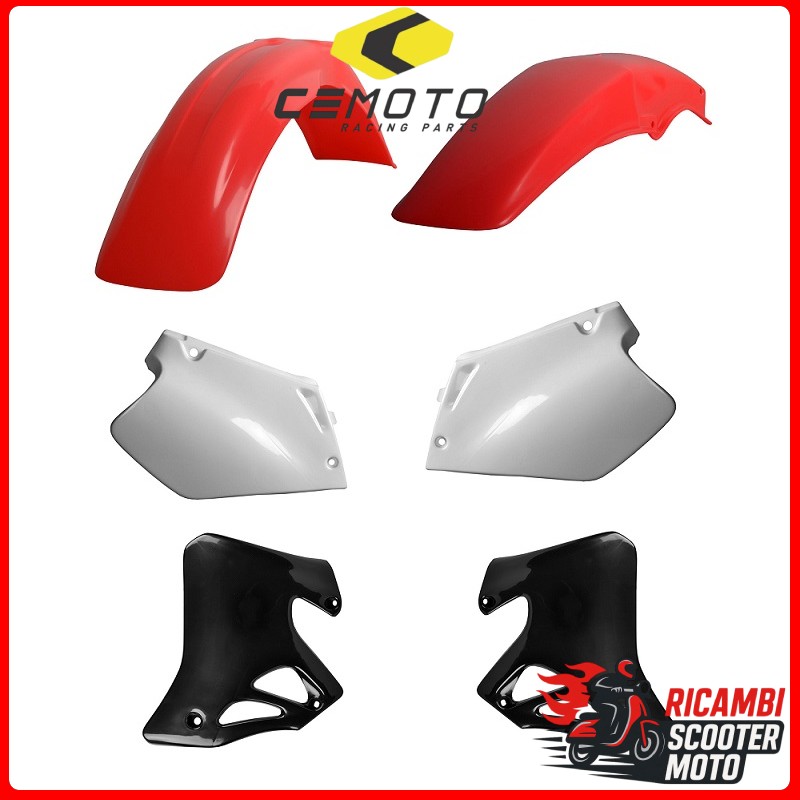 KIT PLASTICHE ROSSO FLUO/BIANCO/NERO HONDA CR 125 1995-1997