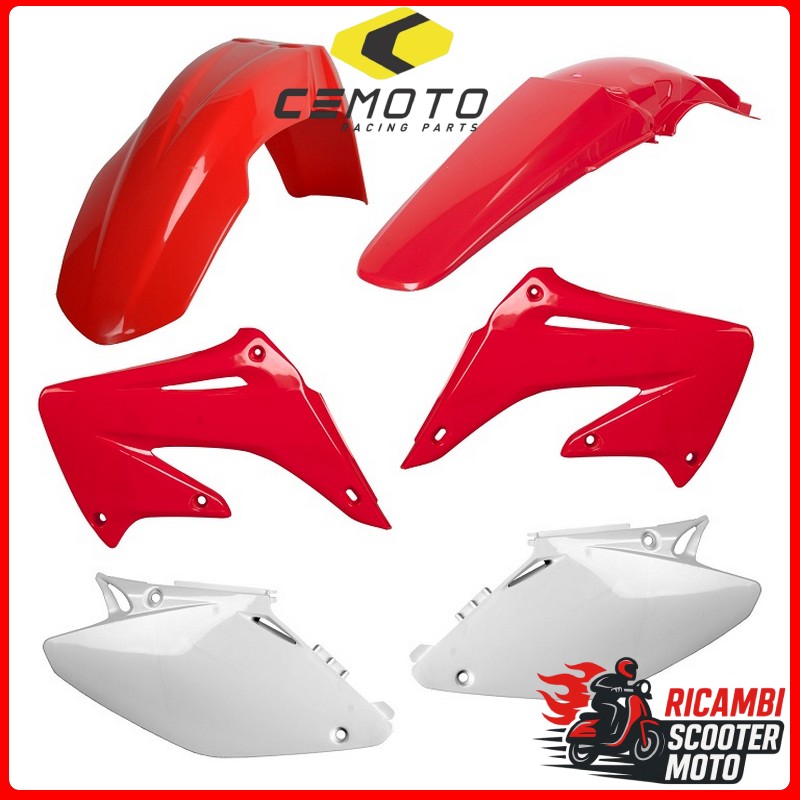 KIT PLASTICHE ROSSO CR04/BIANCO HONDA CR 125 2004-2007