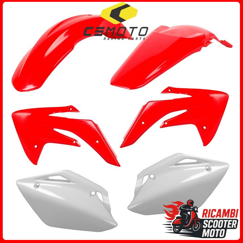 KIT PLASTICHE ROSSO CR04/BIANCO HONDA CRF 150 R 2007-2024