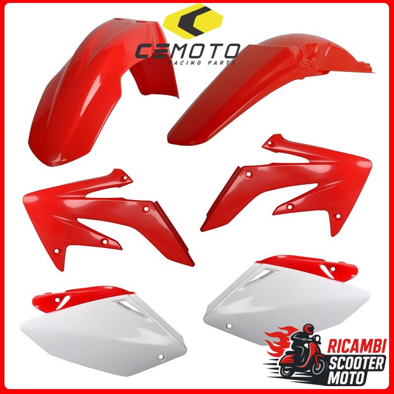 KIT PLASTICHE ROSSO CR04/BIANCO HONDA CRF 250 R 2004-2005