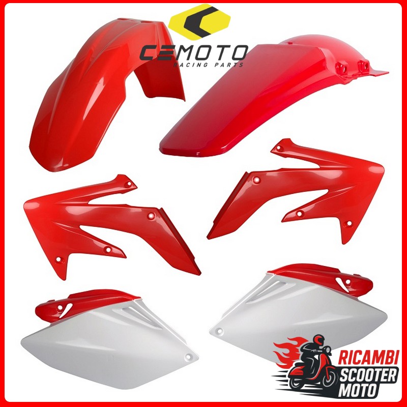 KIT PLASTICHE ROSSO CR04/BIANCO HONDA CRF 250 R 2008-2009