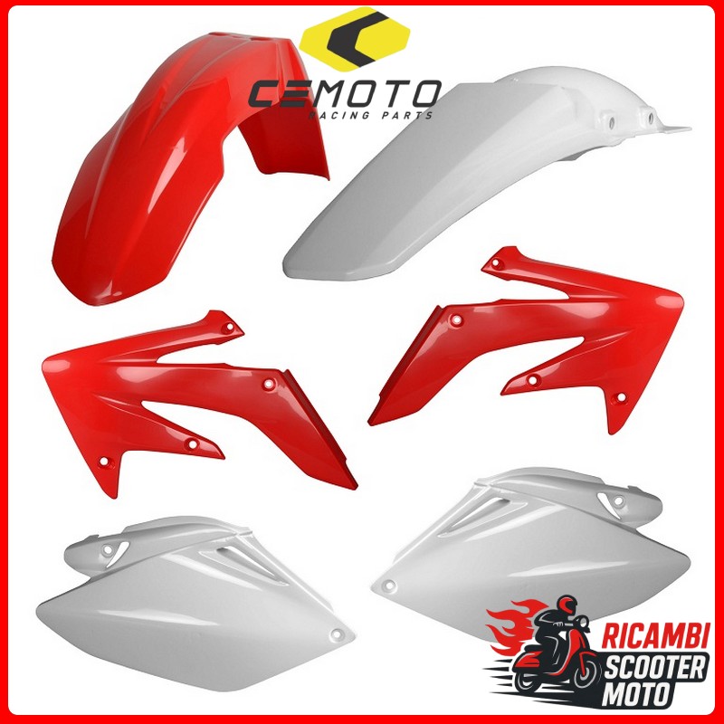 KIT PLASTICHE ROSSO CR04/BIANCO HONDA CRF 250 R 2008-2009