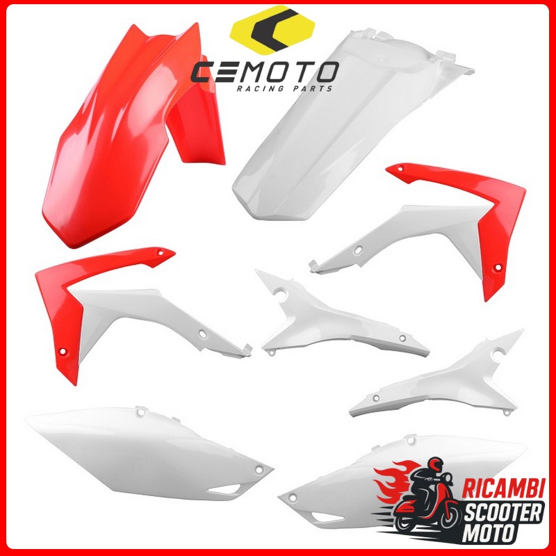 KIT PLASTICHE ROSSO CR04/BIANCO HONDA CRF 250 R 2014-2017
