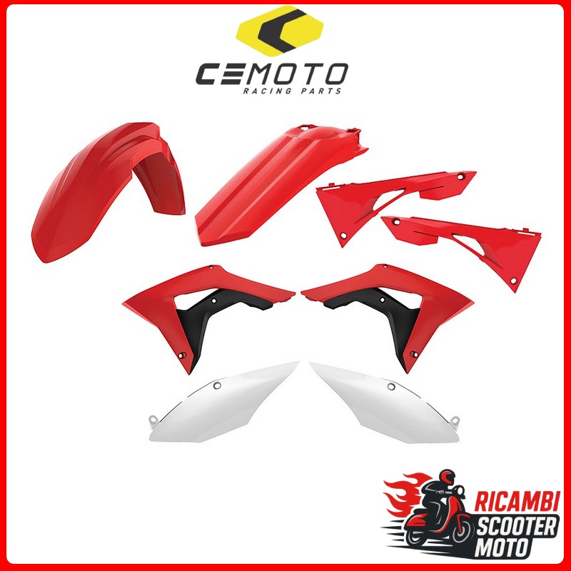 KIT PLASTICHE ROSSO CR04/BIANCO HONDA CRF 250 R 2018-2021