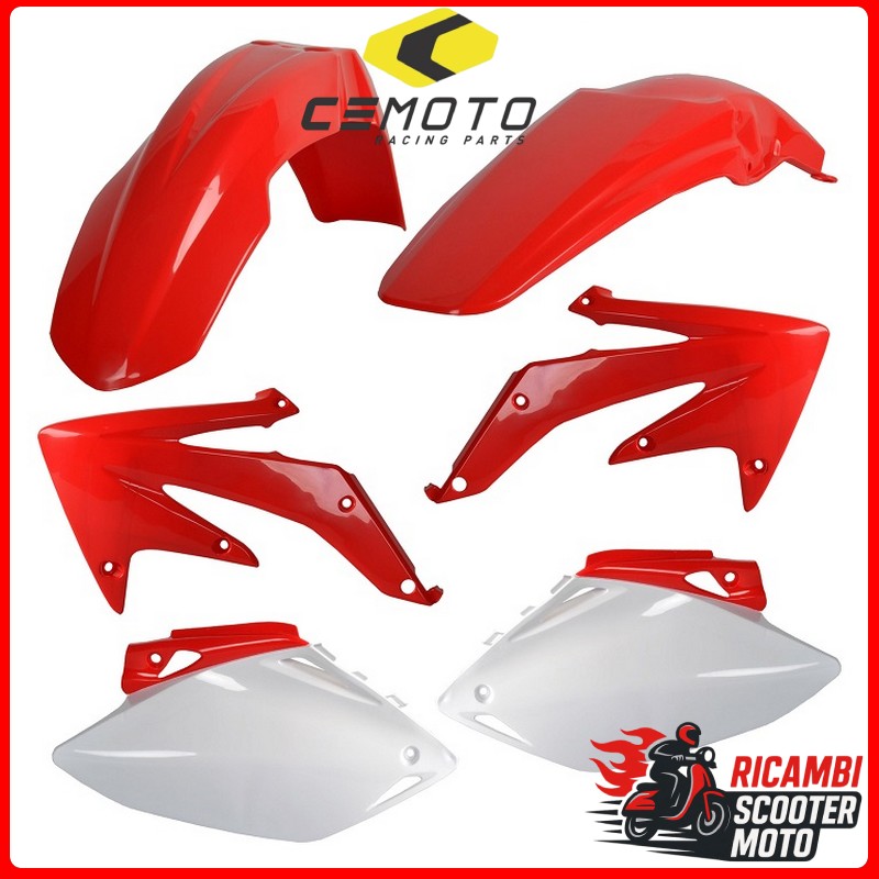 KIT PLASTICHE ROSSO CR04/BIANCO HONDA CRF 450 R 2007-2008