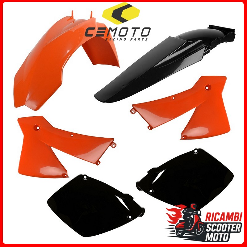 KIT PLASTICHE ARANCIONE/NERO KTM 125 EXC 2003-2003