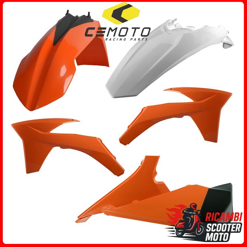 KIT PLASTICHE ARANCIONE/BIANCO KTM 125 SX 2012-2012