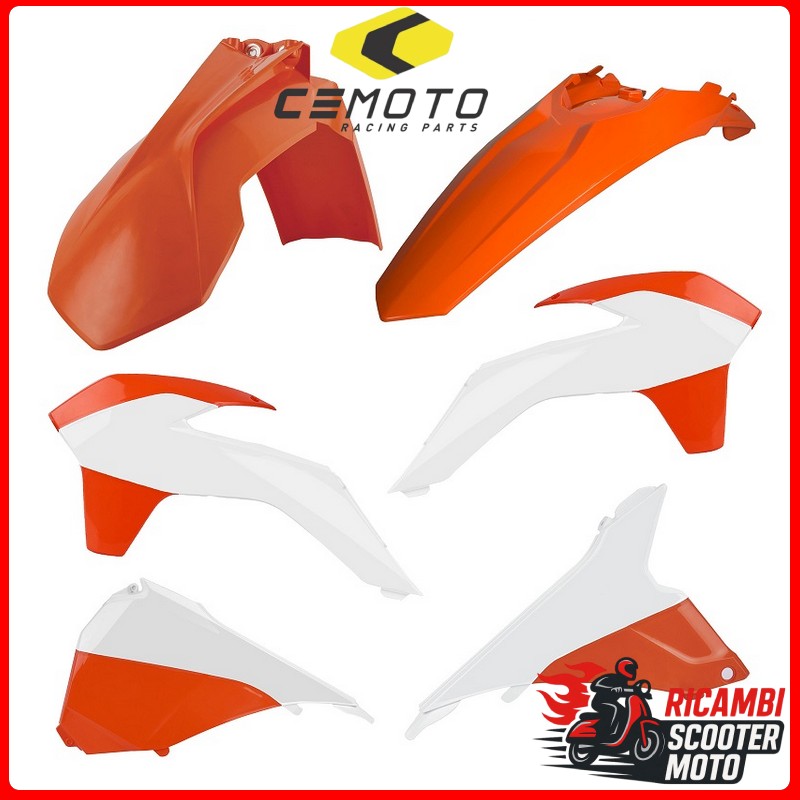 KIT PLASTICHE ARANCIONE/BIANCO KTM 125 SX 2013-2015