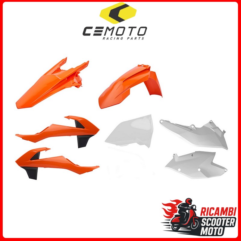 KIT PLASTICHE ARANCIONE16/BIANCO KTM 125 SX 2016-2018