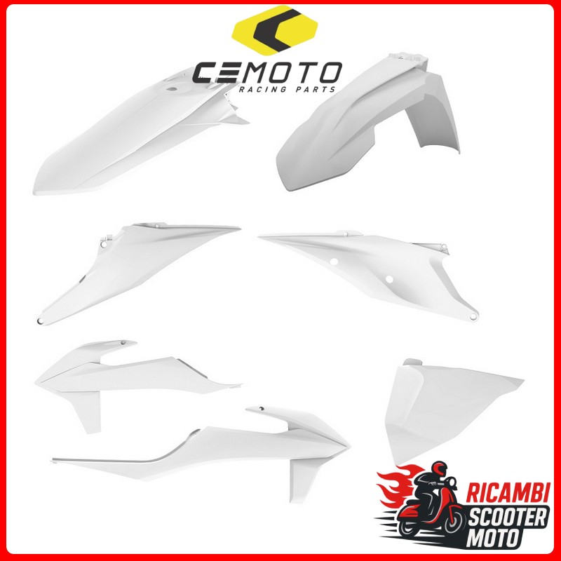 Weißes Kunststoff-Kit KTM 125 SX 2019-2022