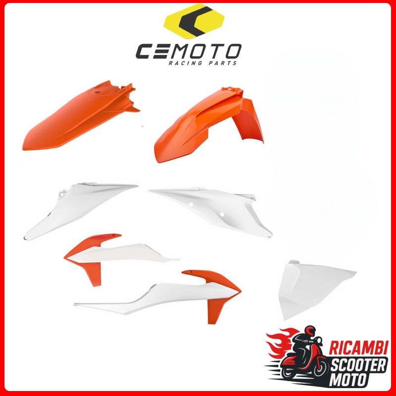 KIT PLASTICHE ARANCIONE16/BIANCO20 KTM 125 SX 2019-2022