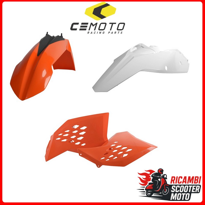 KIT PLASTICHE ARANCIONE/BIANCO KTM 125 EXC 2008-2011