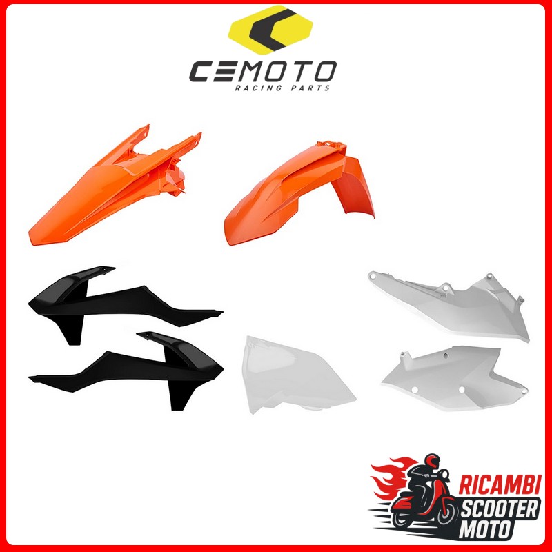 KIT PLASTICHE ARANCIONE/BIANCO/NERO KTM 125 XC-W 2017-2019
