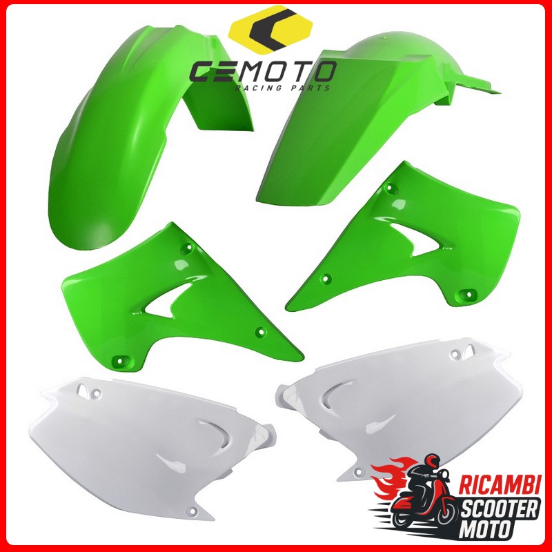KIT PLASTICHE VERDE05/BIANCO KAWASAKI KX 125 2003-2008
