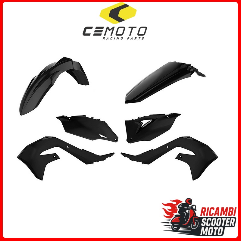 KIT PLASTICHE NERO KAWASAKI KX 250 F 2021-2024