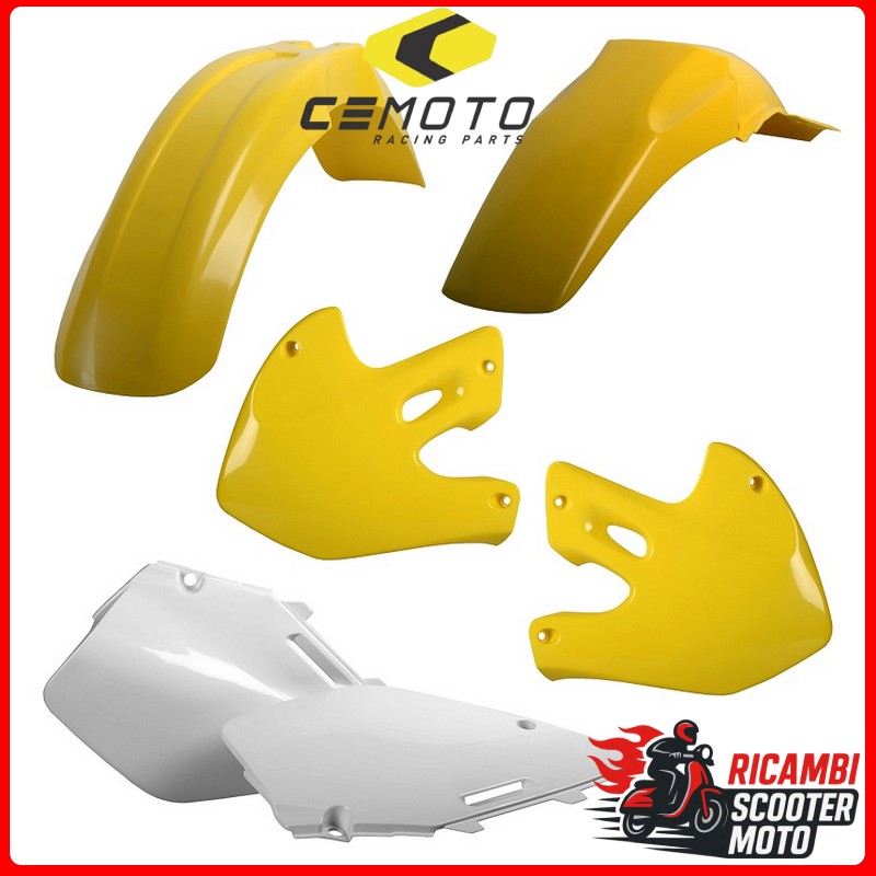 KIT PLASTICHE GIALLO RM01/BIANCO SUZUKI RM 125 1999-2000