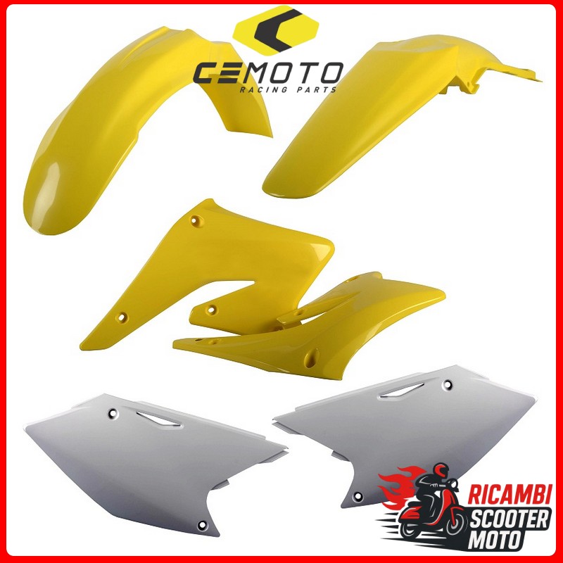 KIT PLASTICHE GIALLO RM01/BIANCO SUZUKI RMZ 250 2004-2006