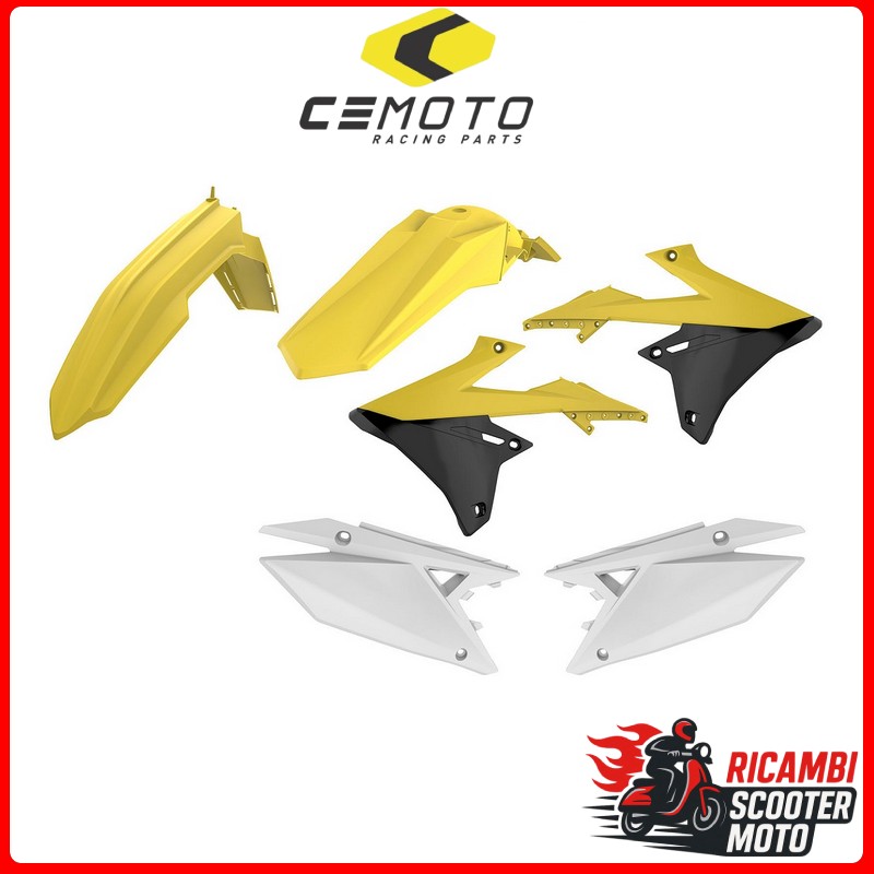 KIT PLASTICHE GIALLO RM01/BIANCO SUZUKI RMZ 250 2019-2025