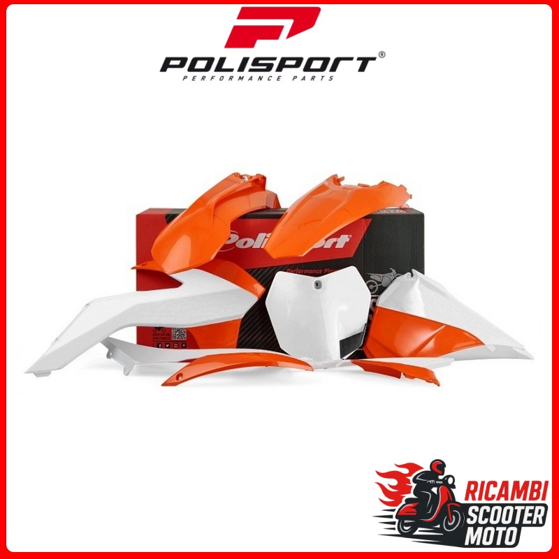 KIT PLASTICHE ARANCIONE/BIANCO KTM 125 SX 2013-2015